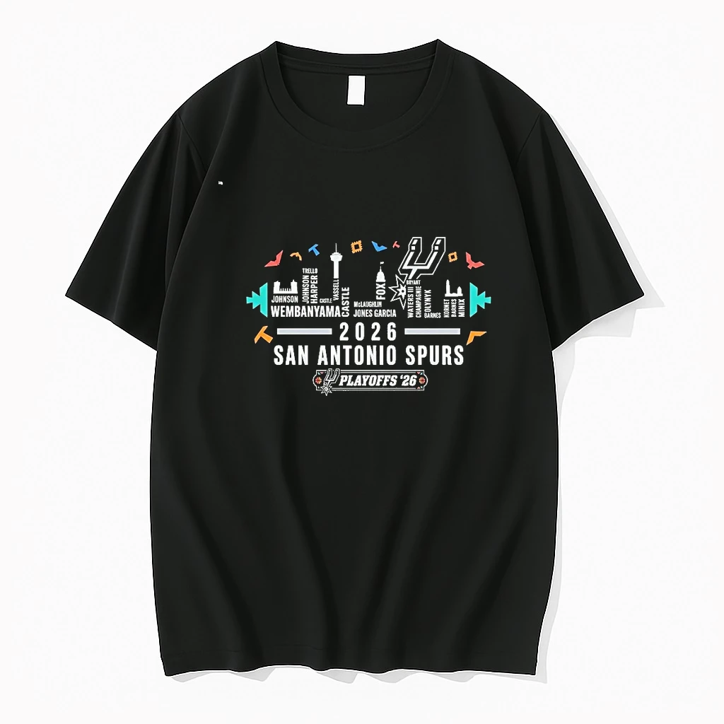 San Antonio Spurs Basketball 2026 Team Roster City Skyline 00 Shirts