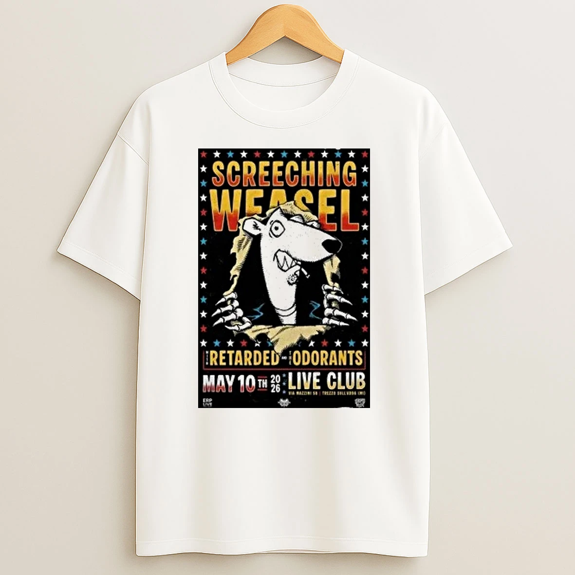 Screeching Weasel Milan Italy Tour May 10 2026 Shirts
