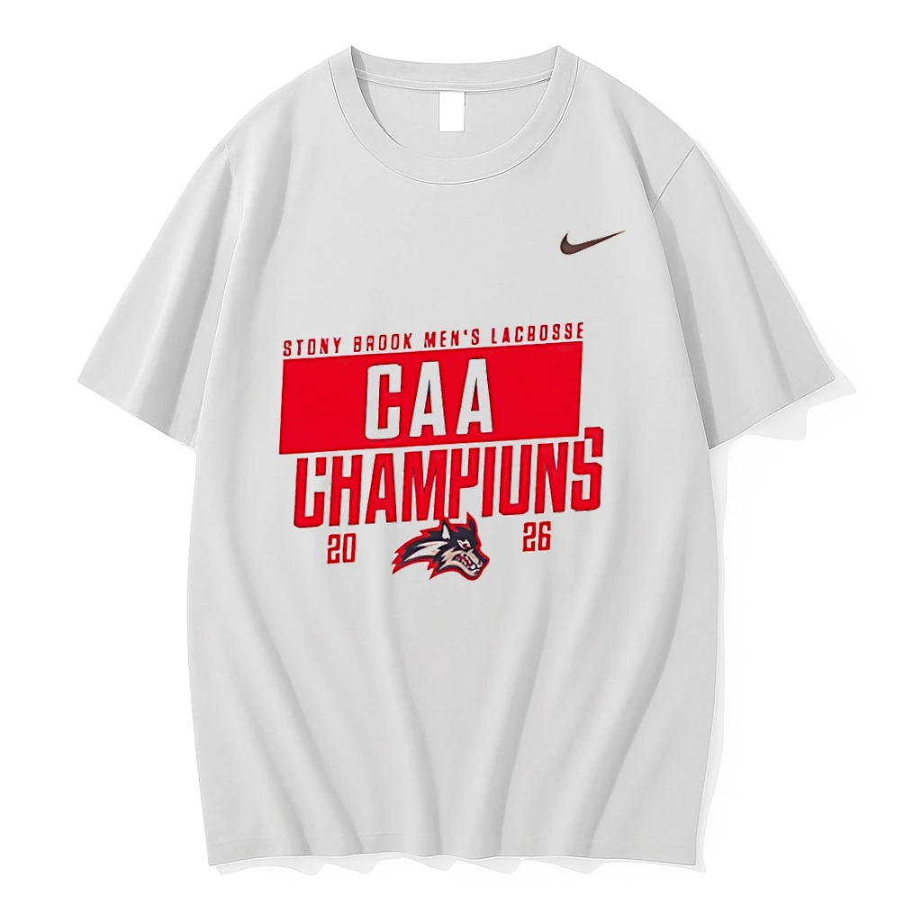 Stony Brook Seawolves Mens Lacrosse 2026 Caa Champions Nike Logo Shirts