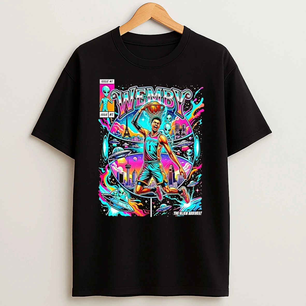 The Alien Arrives Wemby Victor Wembanyama San Antonio Spurs Basketball Nba 2026 Shirts