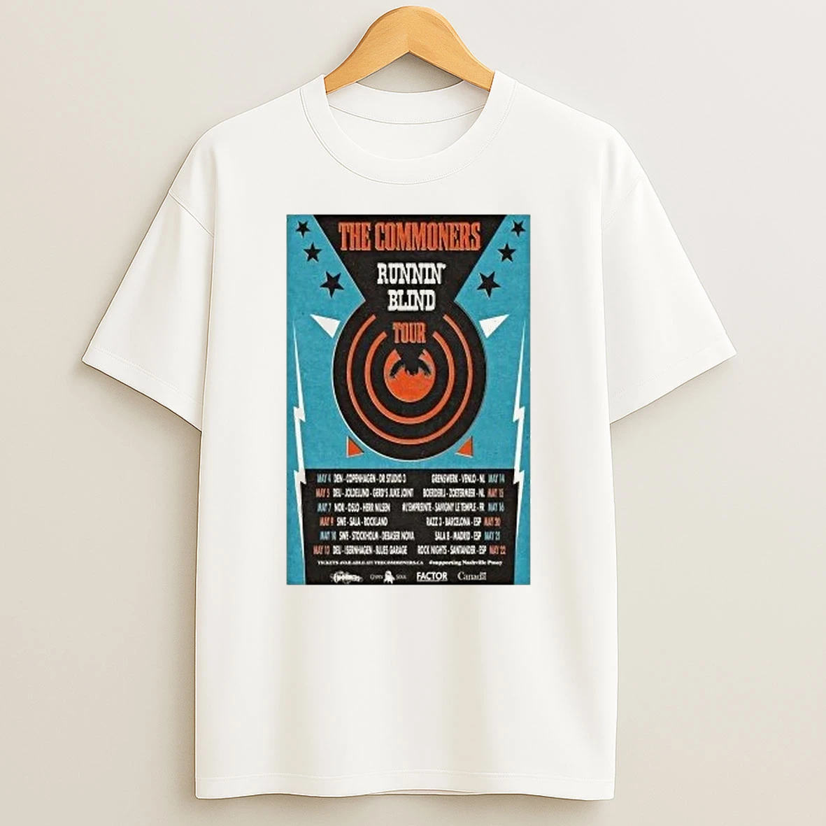 The Commoners Runnin Blind Tour May 2026 Shirts