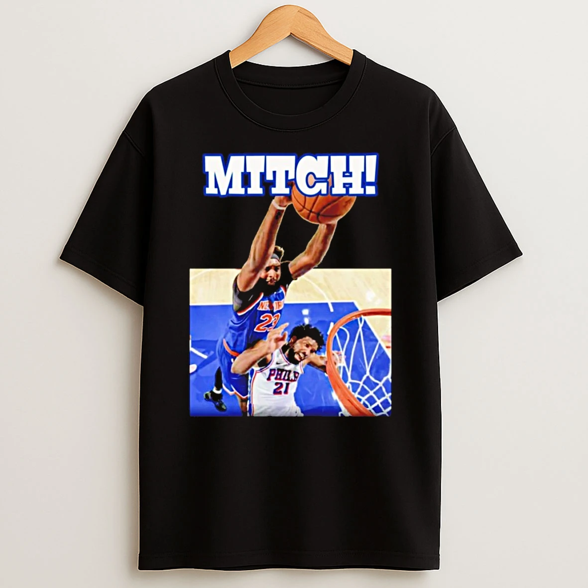 The Knicks Game 4 Mitch Joel Embiid Vs Mitchell Robinson Nba Moment Art Shirts