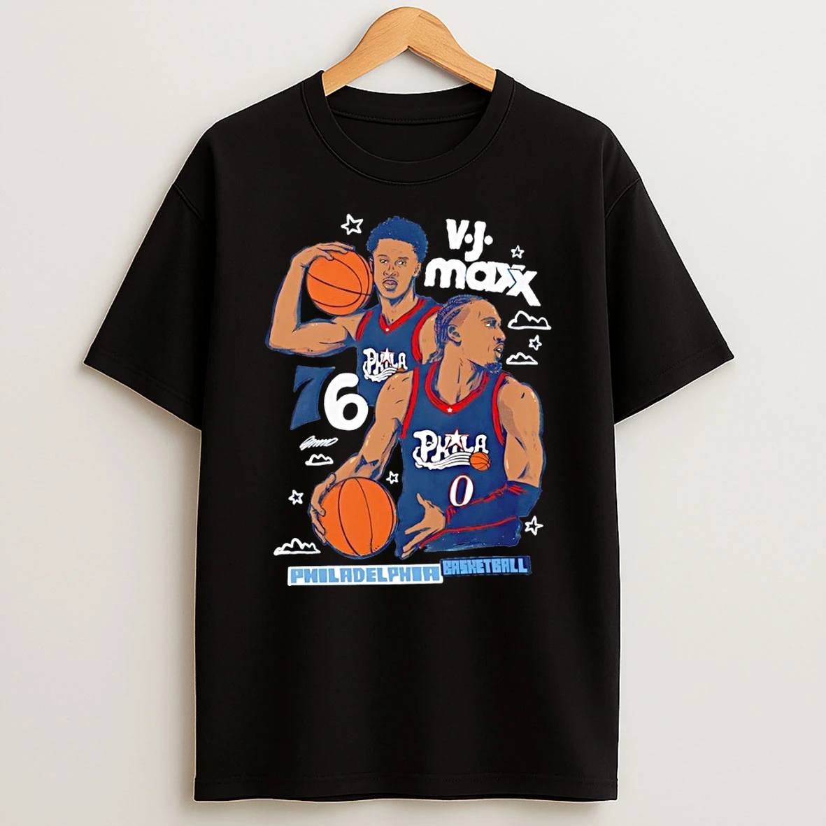 Vj Maxx Philadelphia 76ers Basketball Cartoon Nba 2026 Shirts