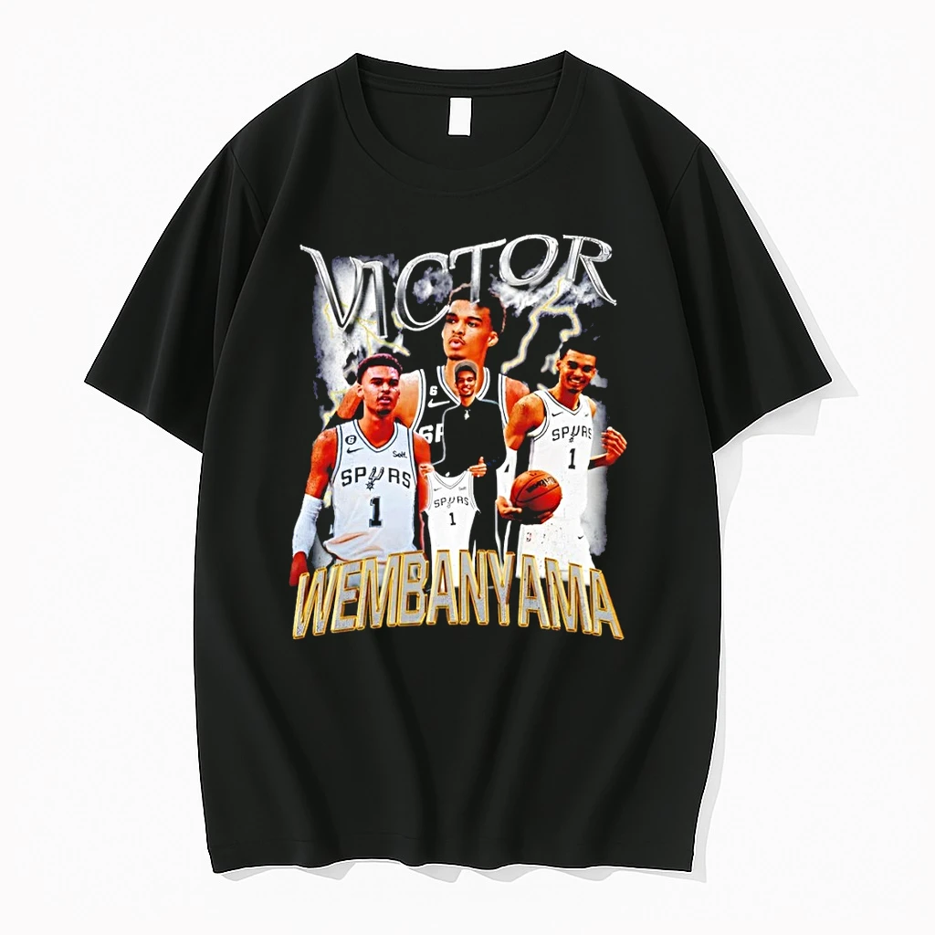 Victor Wembanyama 1 San Antonio Spurs Basketball 90s Style Graphic Shirts
