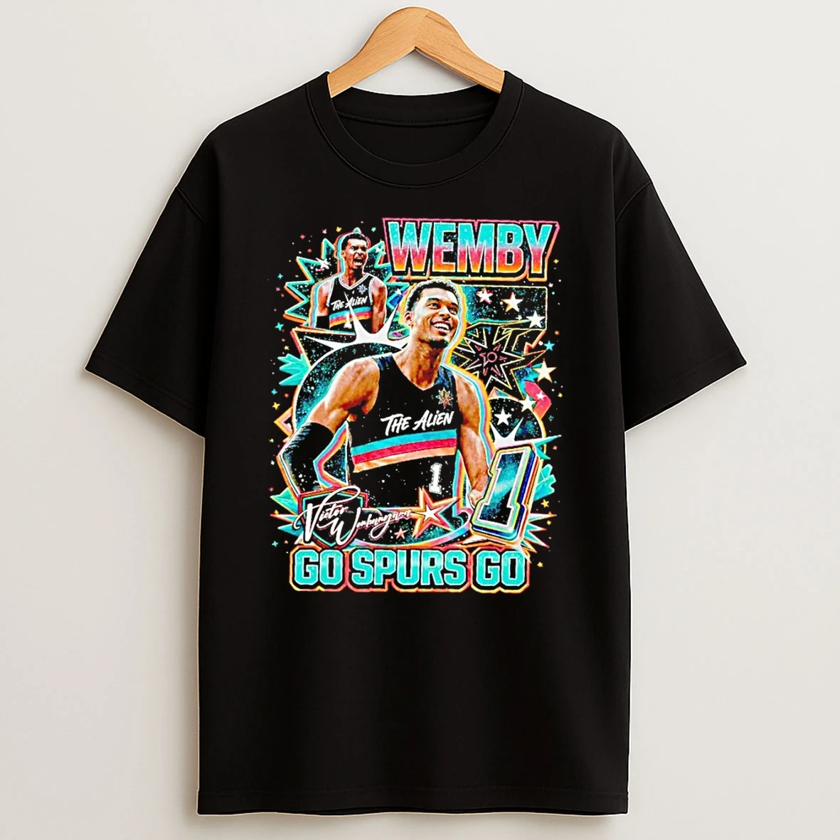 Wemby The Alien 90s Vintage Bootleg Go Spurs Go Shirts