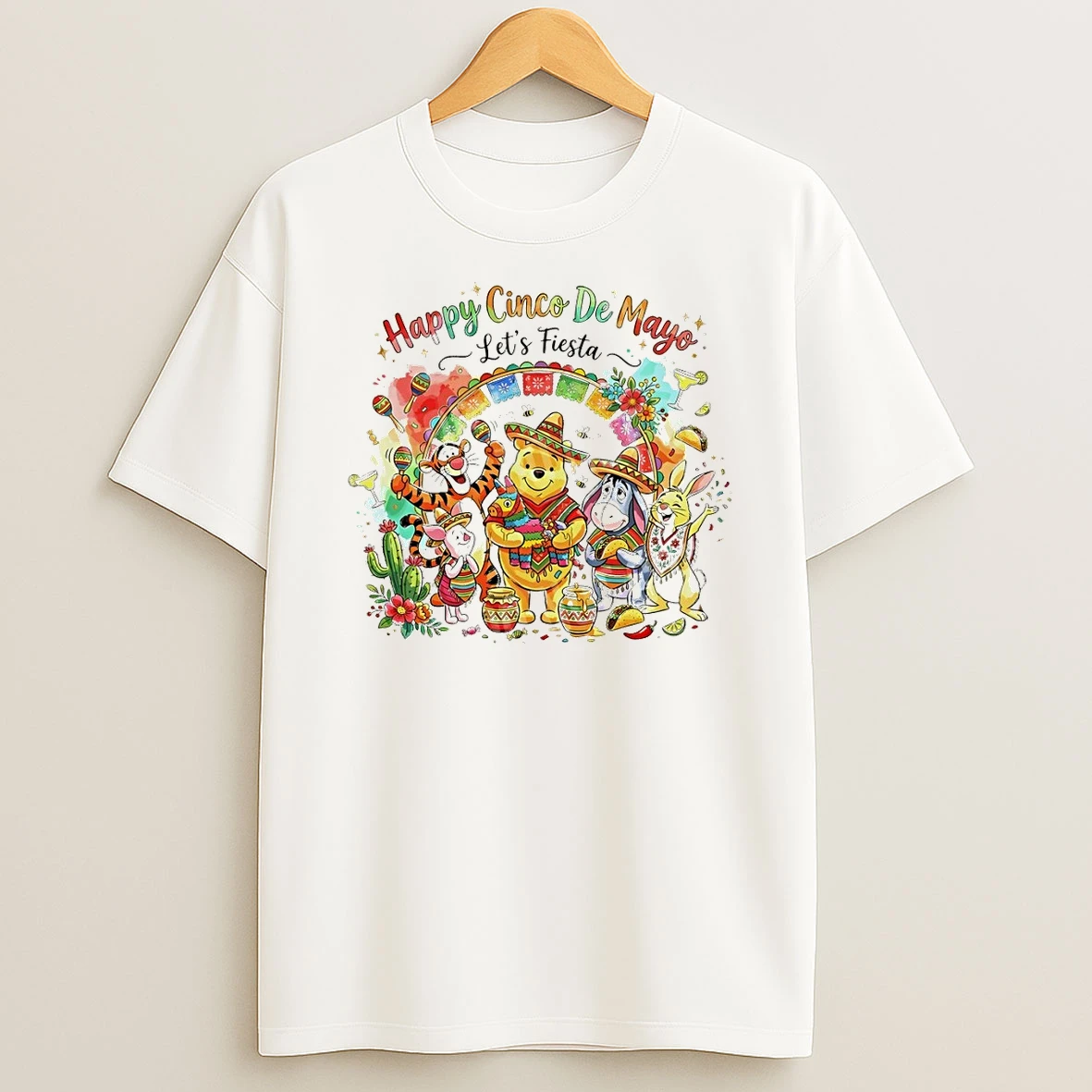 Winnie The Pooh Happy Cinco De Mayo Lets Fiesta Shirts