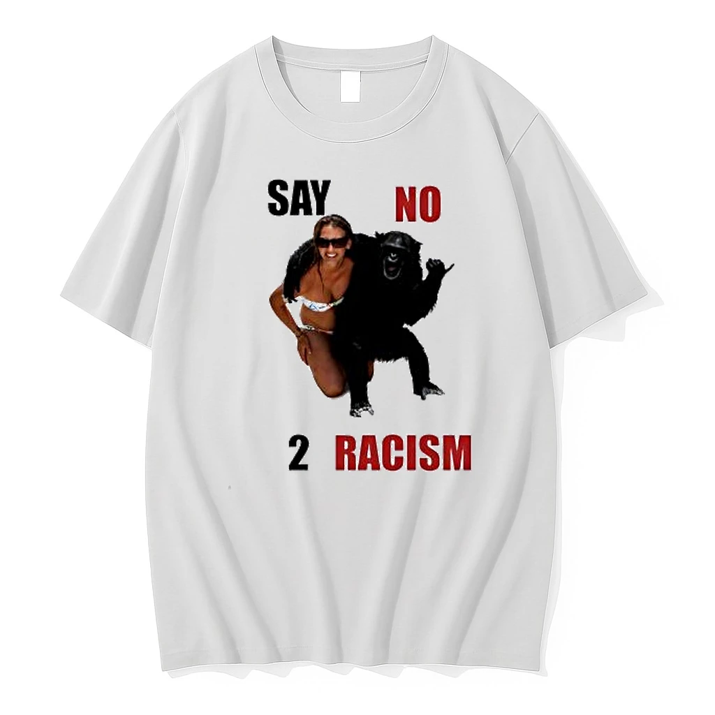 Woman With A Monkey Picture Say No 2 Racism Shirts