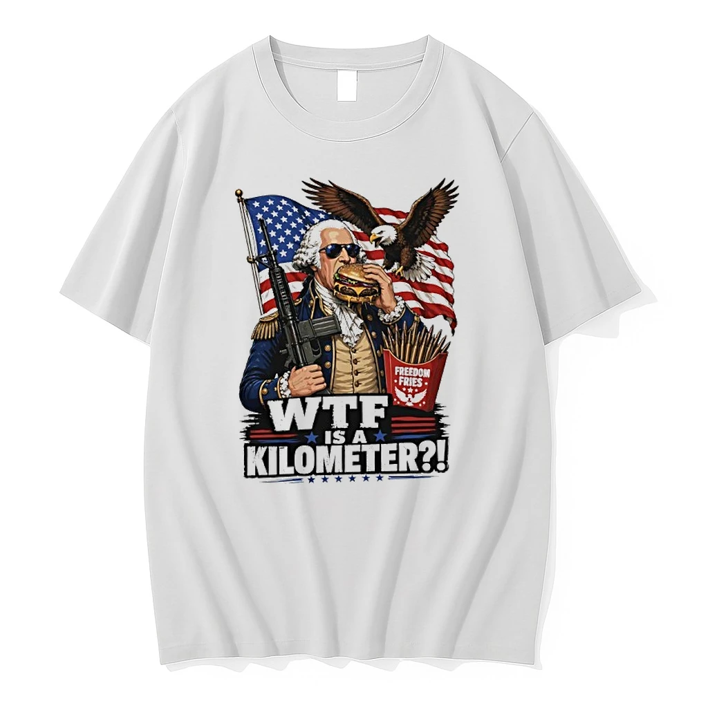 Wtf Is A Kilometer George Washington Cheeseburger Ar 15 Shirts