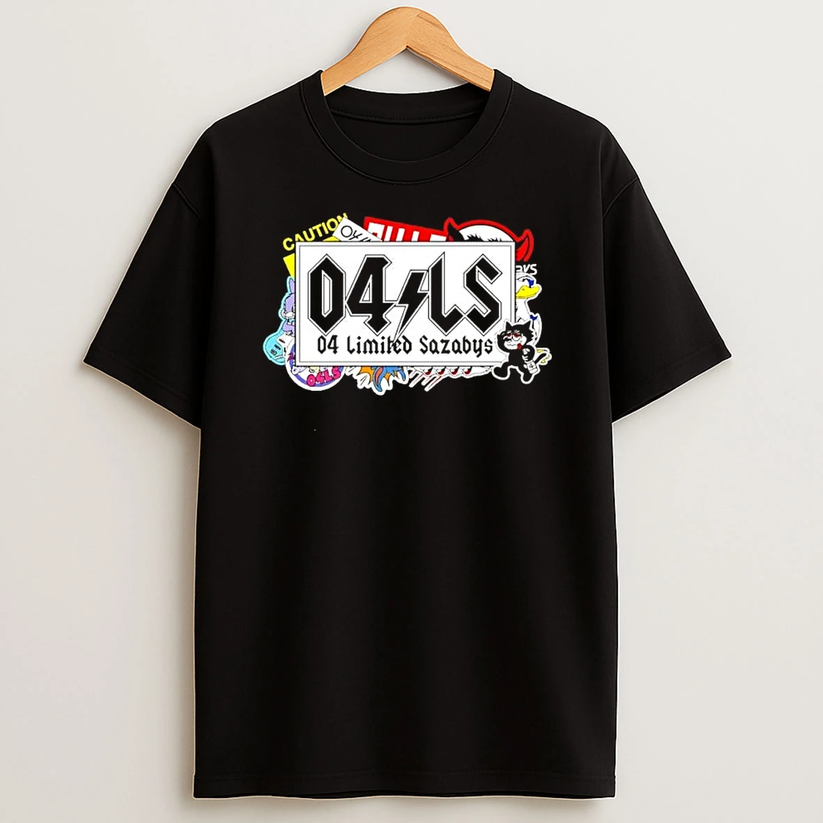 04 Limited Sazabys 04ls Band Logo Sticker Collage Design Black Cotton Crewneck Shirts