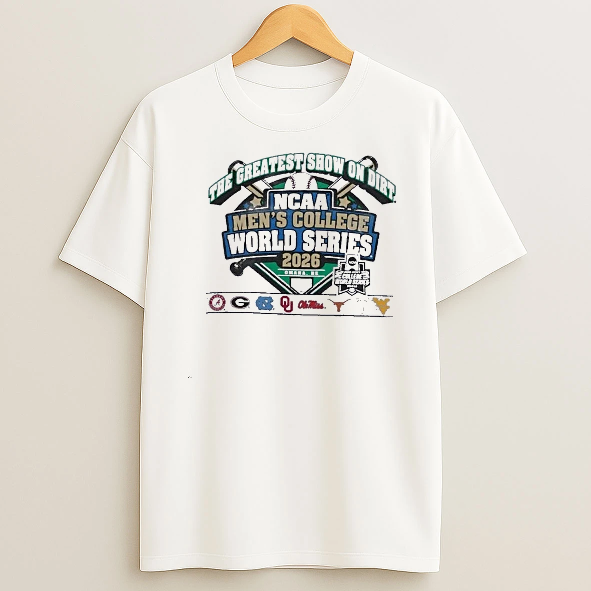 2026 Ncaa Mens Cws 8 Team Omaha Ne The Greatest Show On Dirt Shirts
