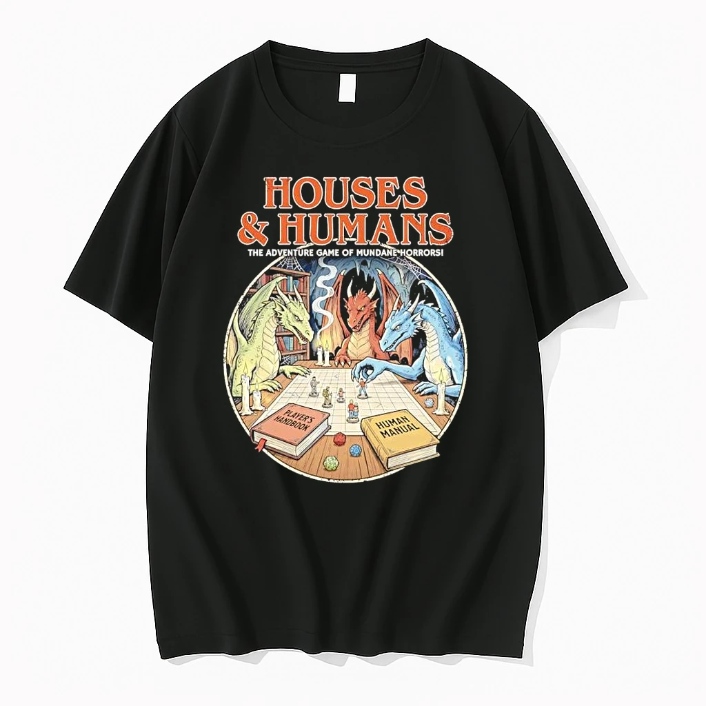 4fwvkrgr Dragons Playing Chess Houses And Humans The Adventure Game Of Mundane Horrors Dungeons Dragons Shirts
