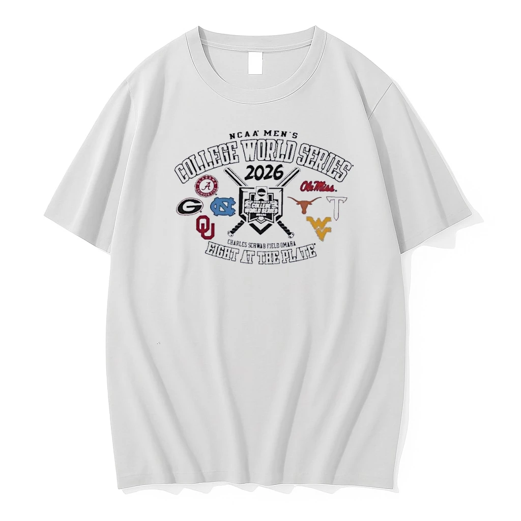 8 Team Omaha 2026 Mens College World Series Eight At The Plate Shirts