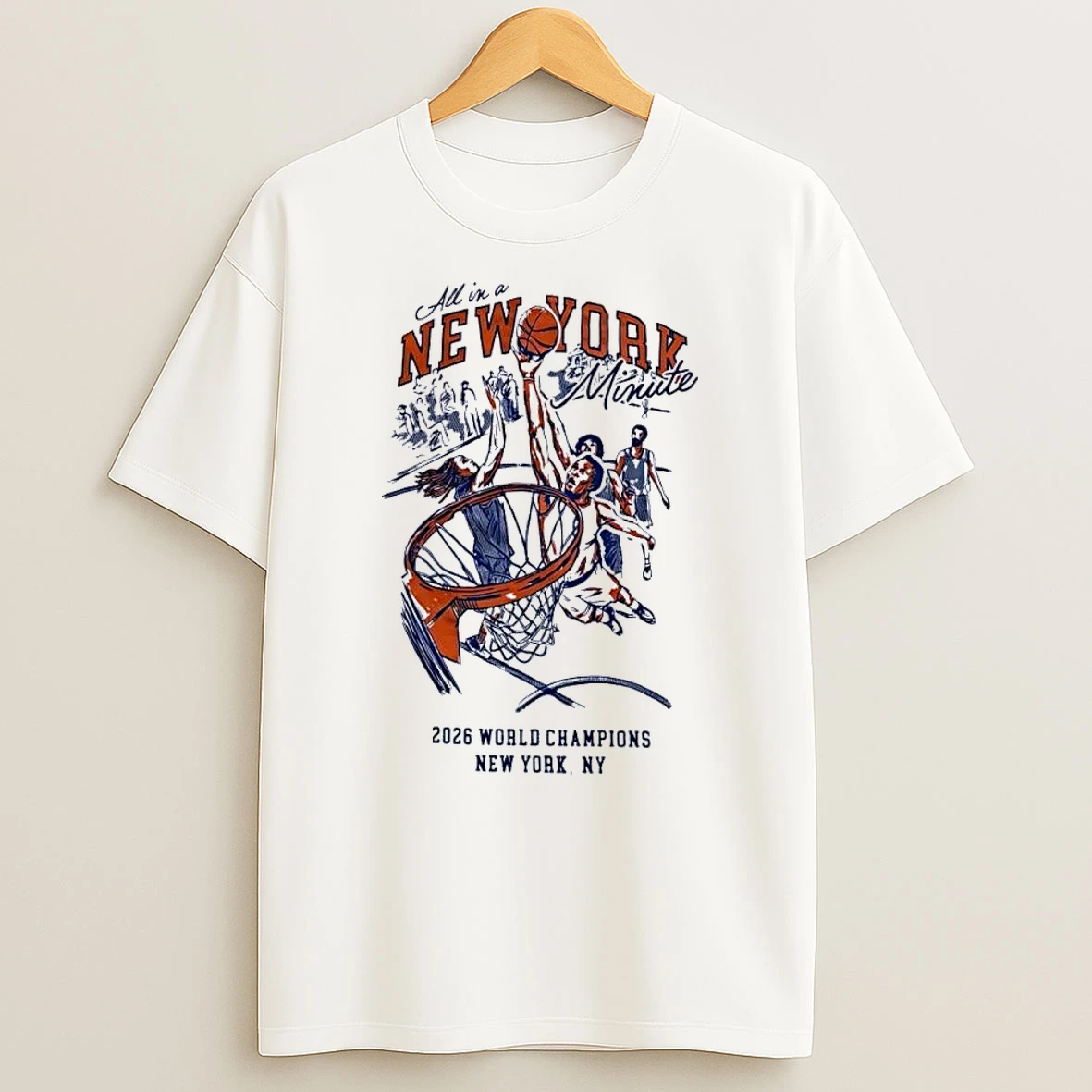 All In A New York Minute 2026 World Champions New York Ny Basketball White Shirts