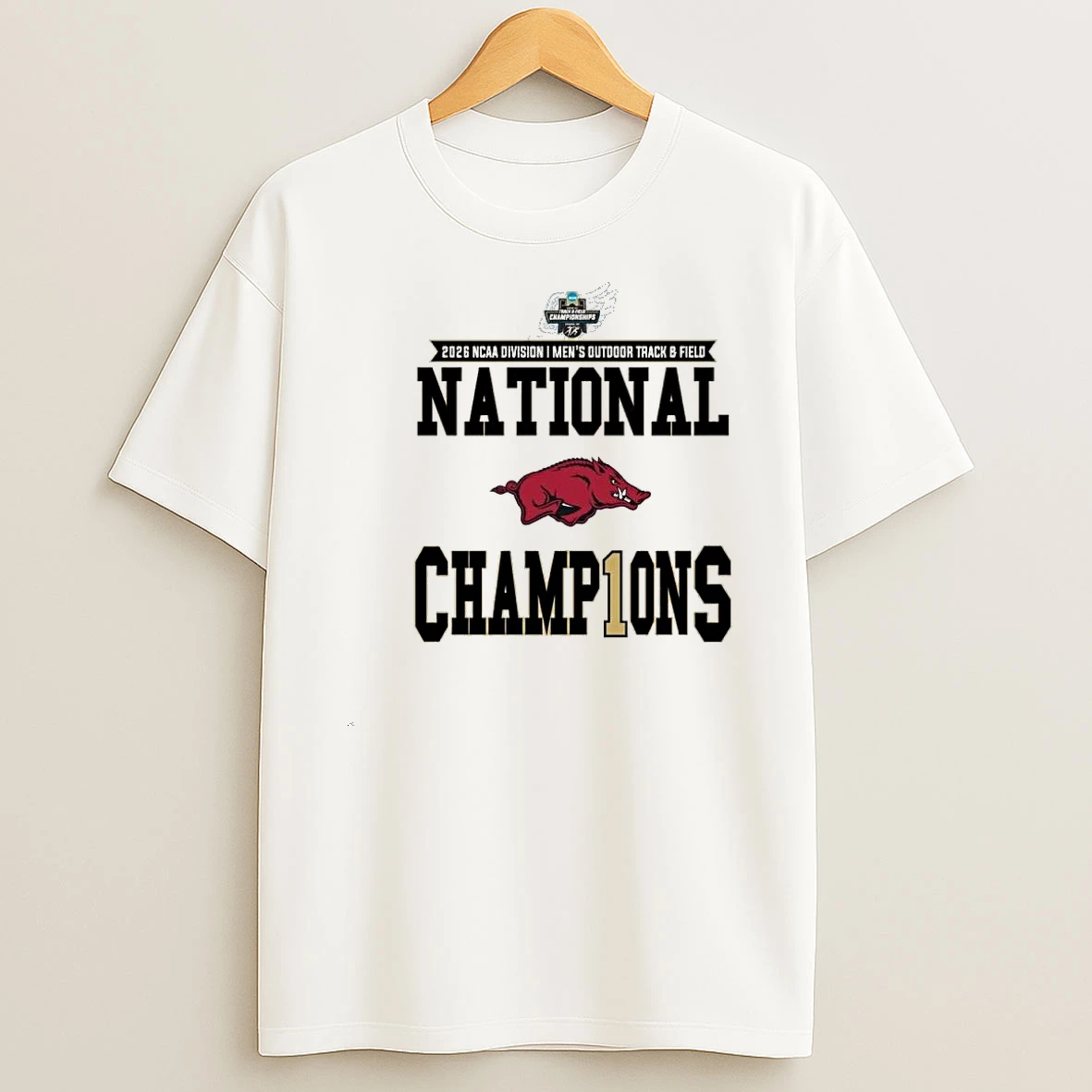 Arkansas Razorbacks 2026 Ncaa Di Mens Outdoor Track Field National Champions Shirts
