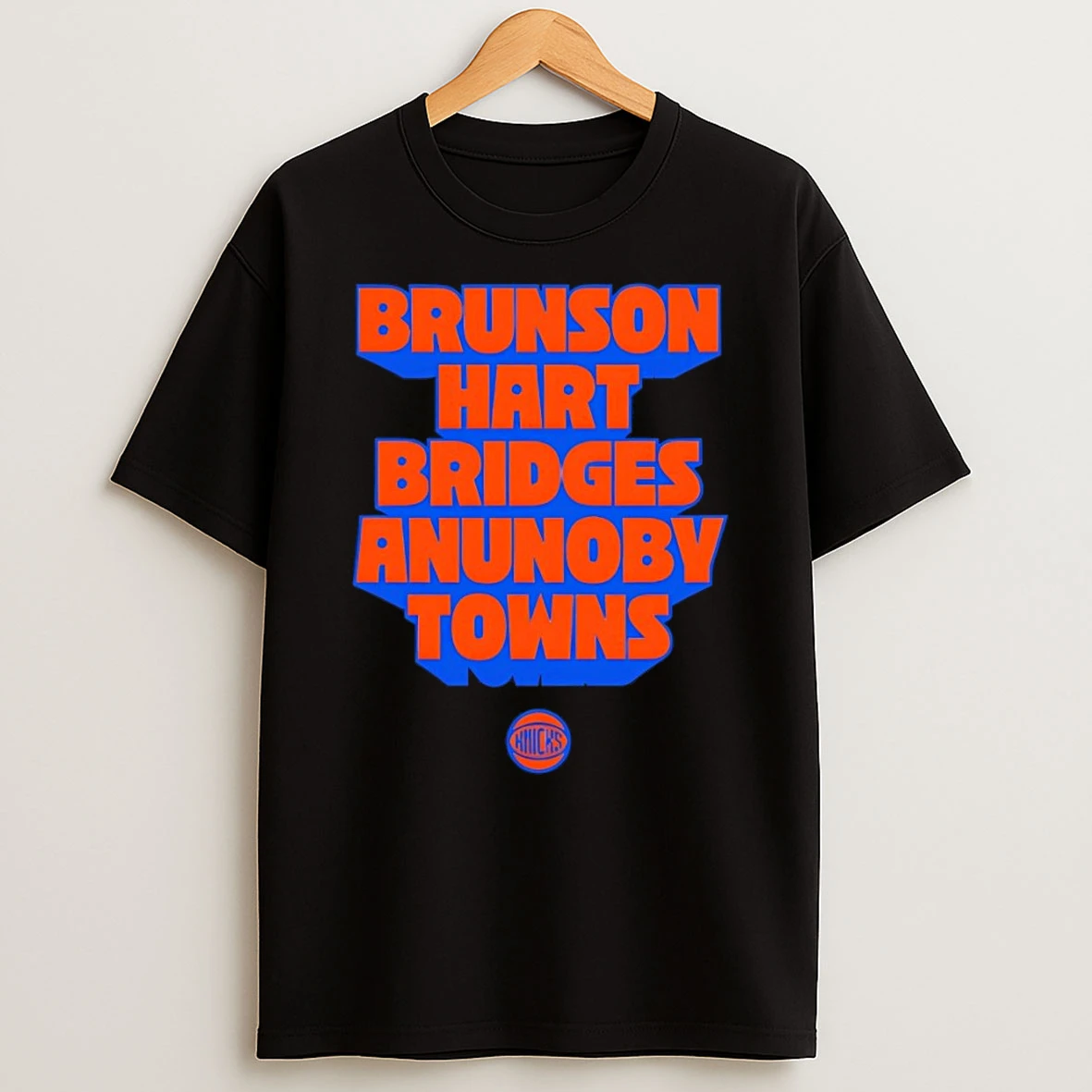 Brunson Hart Bridges Anunoby Towns New York Knicks Basketball Roster 2026 Shirts