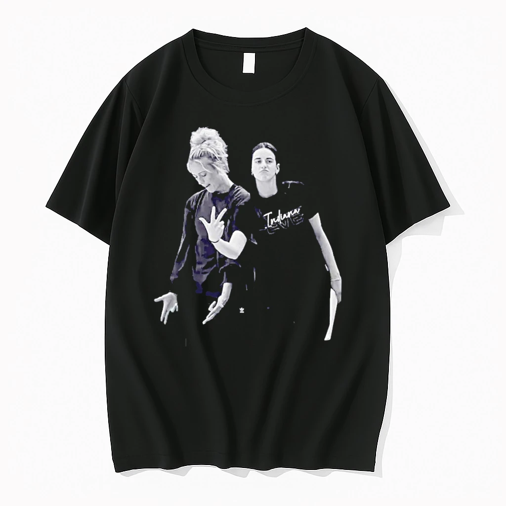 Caitlin Clark And Sophie Cunningham Black And White Duo Photo Shirts