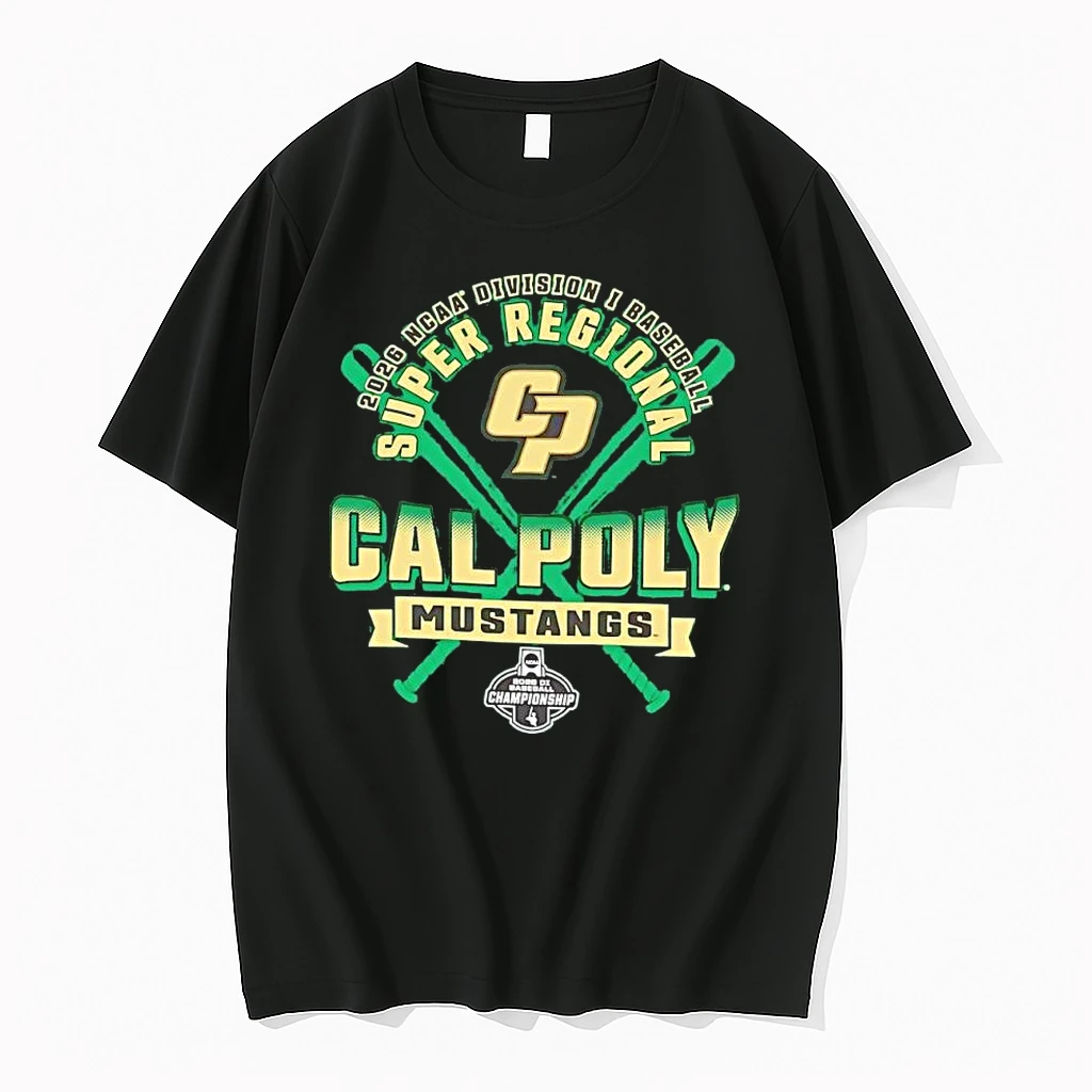 Cal Poly Mustangs 2026 Ncaa Division I Baseball Super Regional Championship Shirts