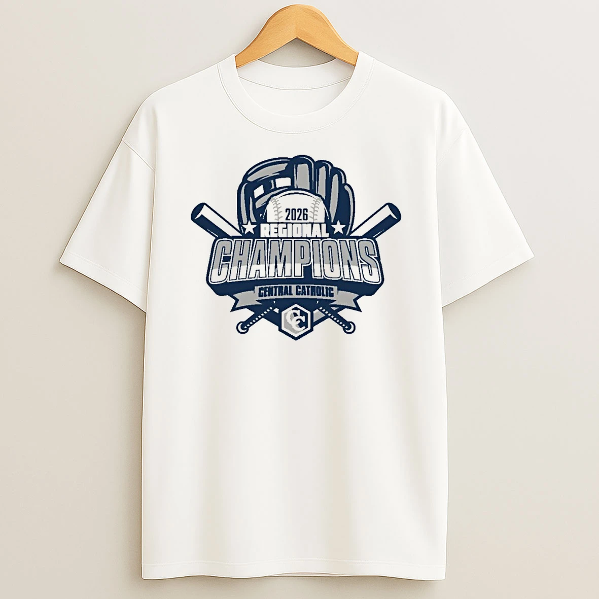 Central Catholic Baseball 2026 Regional Champions Logo Shirts