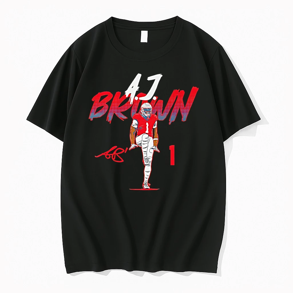 Classic A J Brown New England Patriots Football Name Number Pose Signature T Shirts