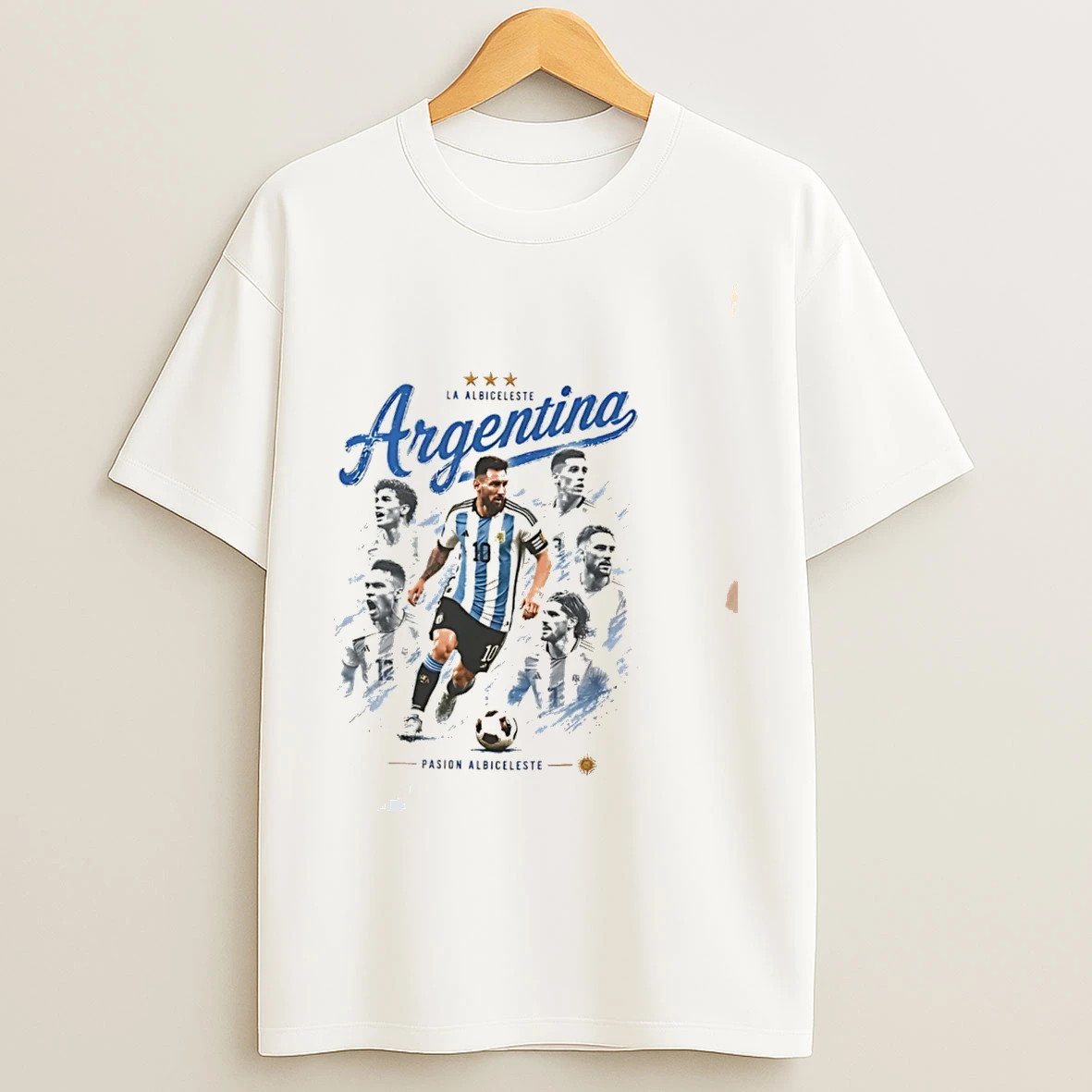 Classic Argentina World Cup Lional Messi And Teammates Graphic Tee T Shirts