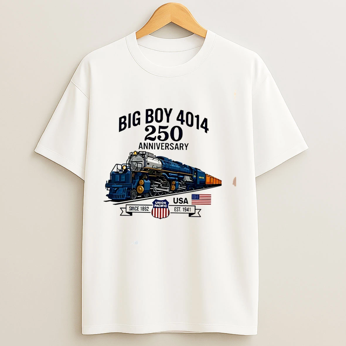 Classic Big Boy 4014 Train 250th Anniversary Patriotic American Locomotive Tee T Shirts