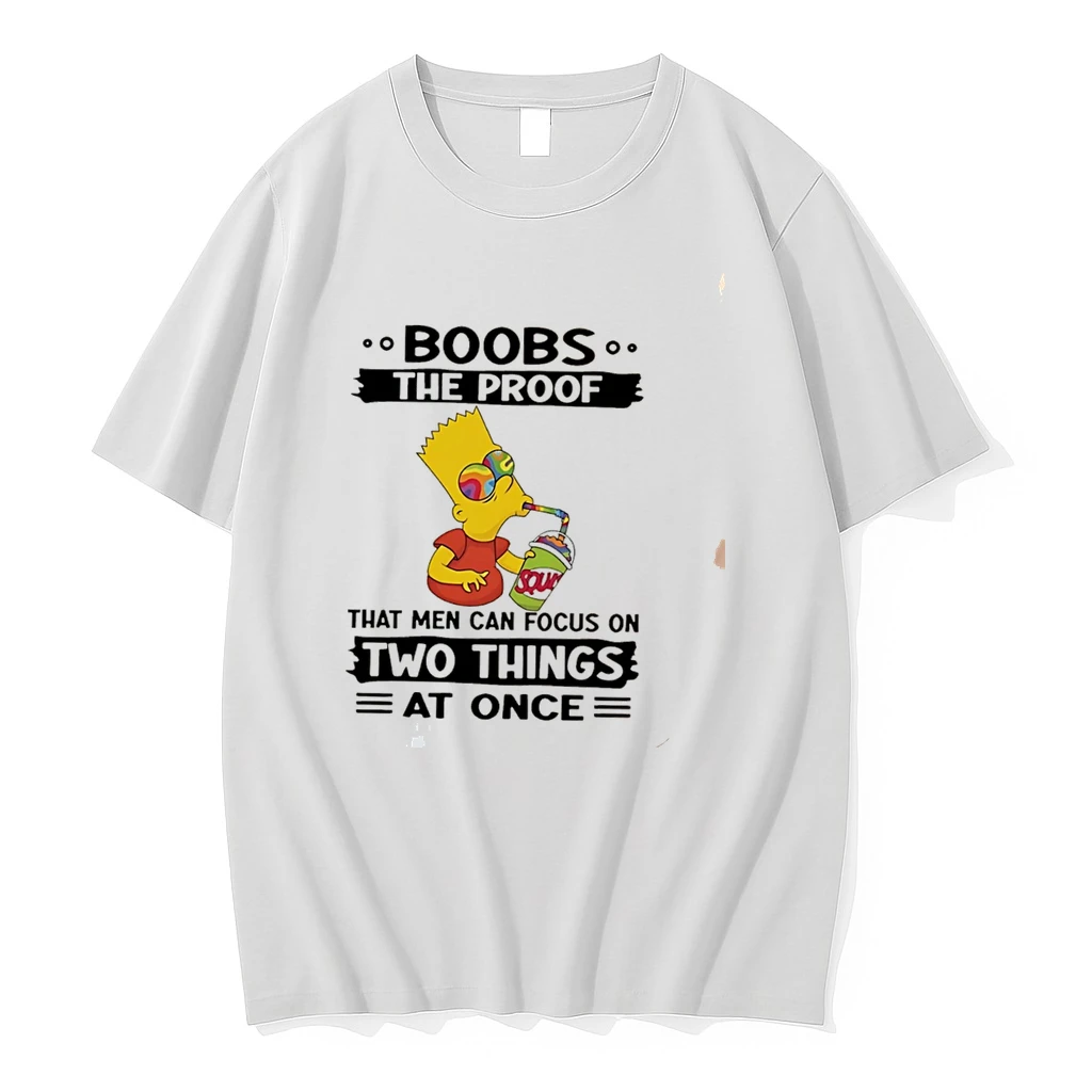 Classic Boobs The Proof That Men Can Focus On Two Things At Once Bart Simpson Tee T Shirts