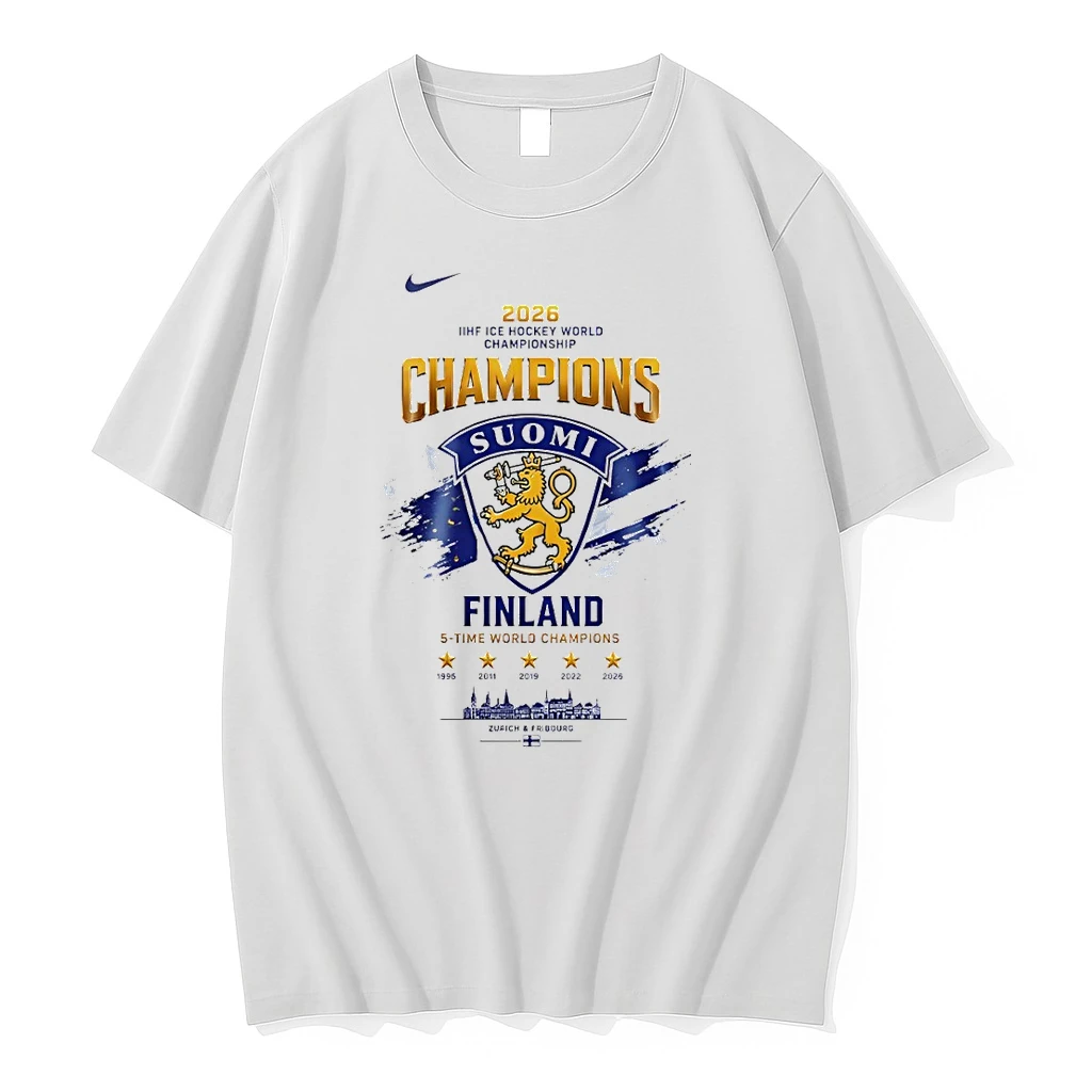 Classic Jwrmpuhy Suomi Finland Ice Hockey 5 Time Ice Hockey World Champions 2026 Nike Logo T Shirts