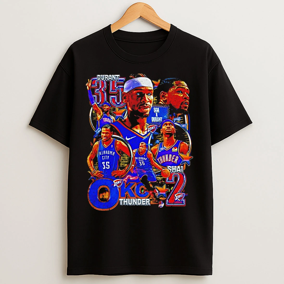 Classic Kevin Durant Shai Gilgeous Alexander Okc Thunder Basketball 2026 Graphic T Shirts