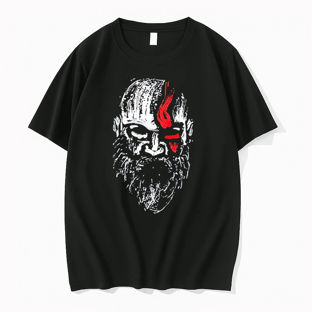 Classic Kratos God Of War Portrait Illustration Tee T Shirts