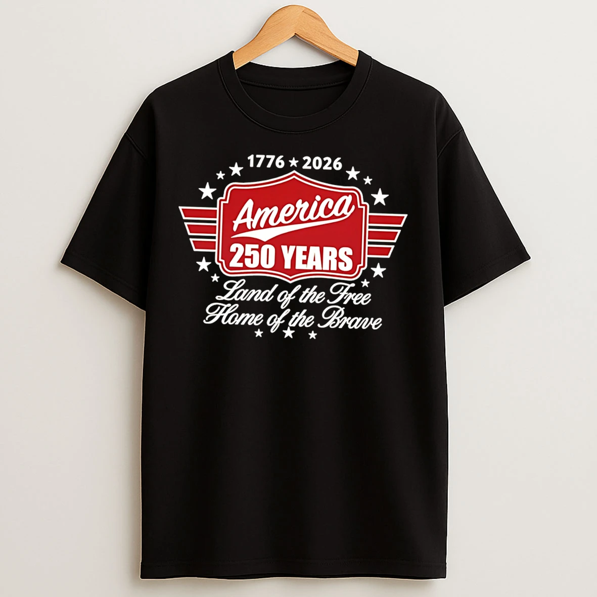 Classic Land Of The Free Home Of The Brave American 250 Years Tee T Shirts