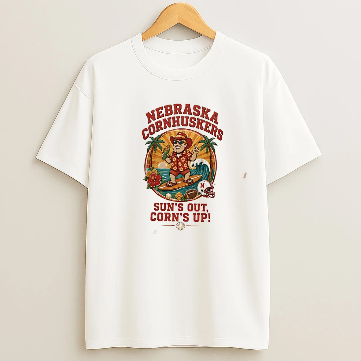 Classic Nebraska Cornhuskers Suns Out Corns Up Tee T Shirts