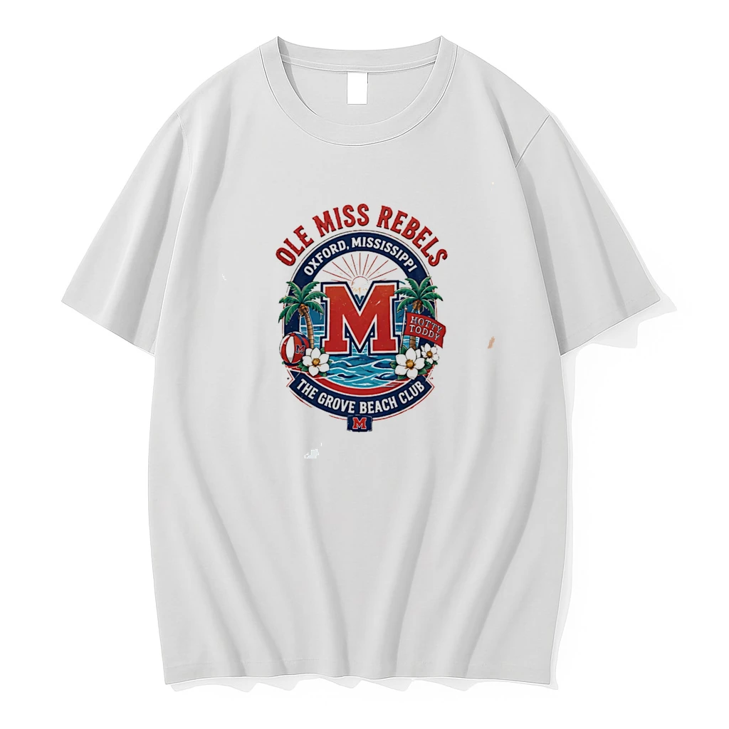 Classic Ole Miss Rebels The Grove Beach Club Hotty Toddy Tee T Shirts