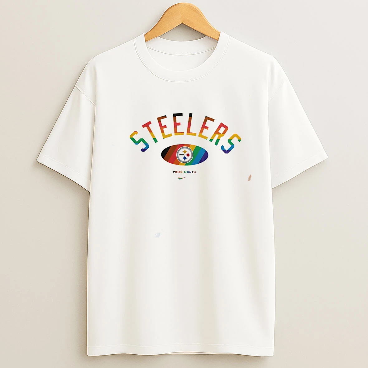 Classic Pittsburgh Steelers Pride Month Rainbow Logo Tee T Shirts