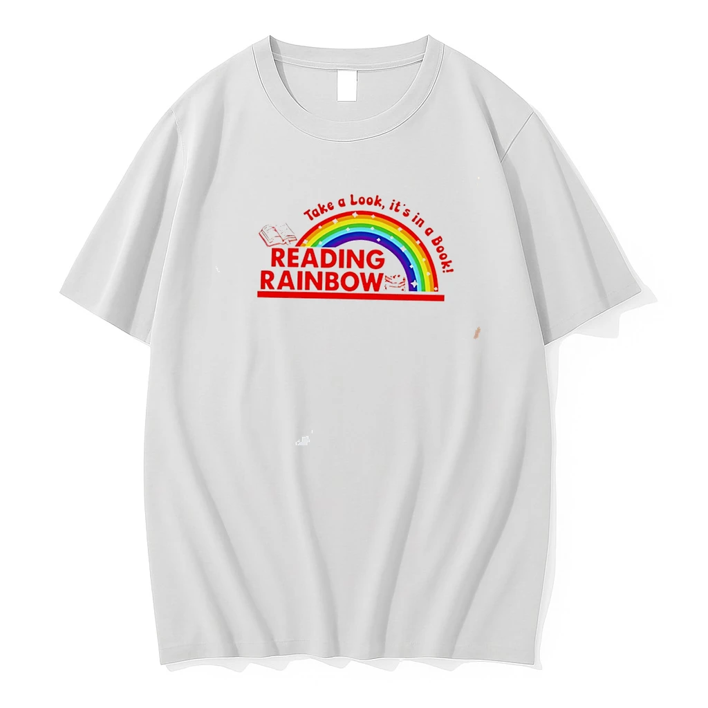 Classic Rainbow Take A Look Its In A Book Reading Bookworm Tee T Shirts