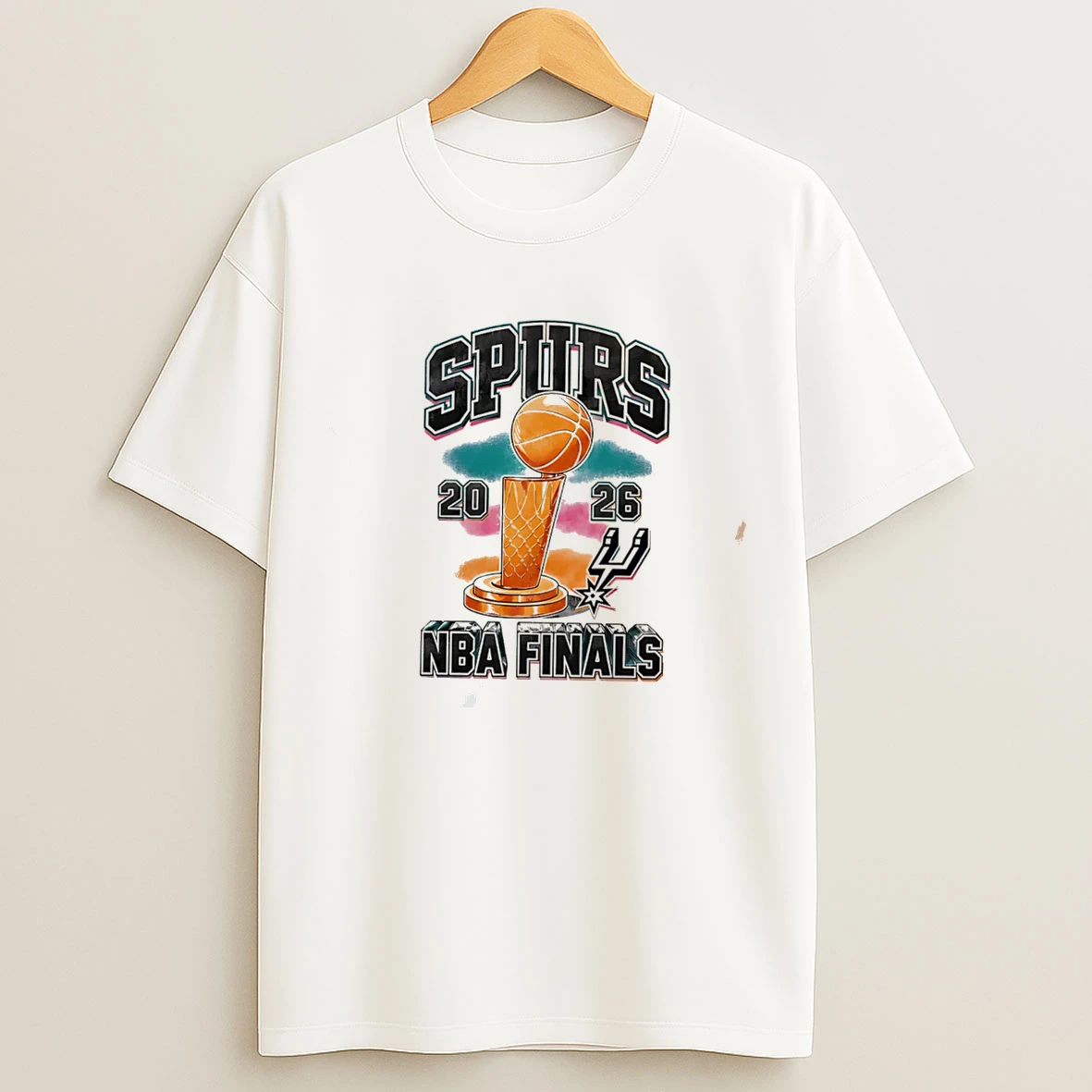 Classic San Antonio Spurs 2026 Nba Finals 2026 Trophy Illustration Tee T Shirts