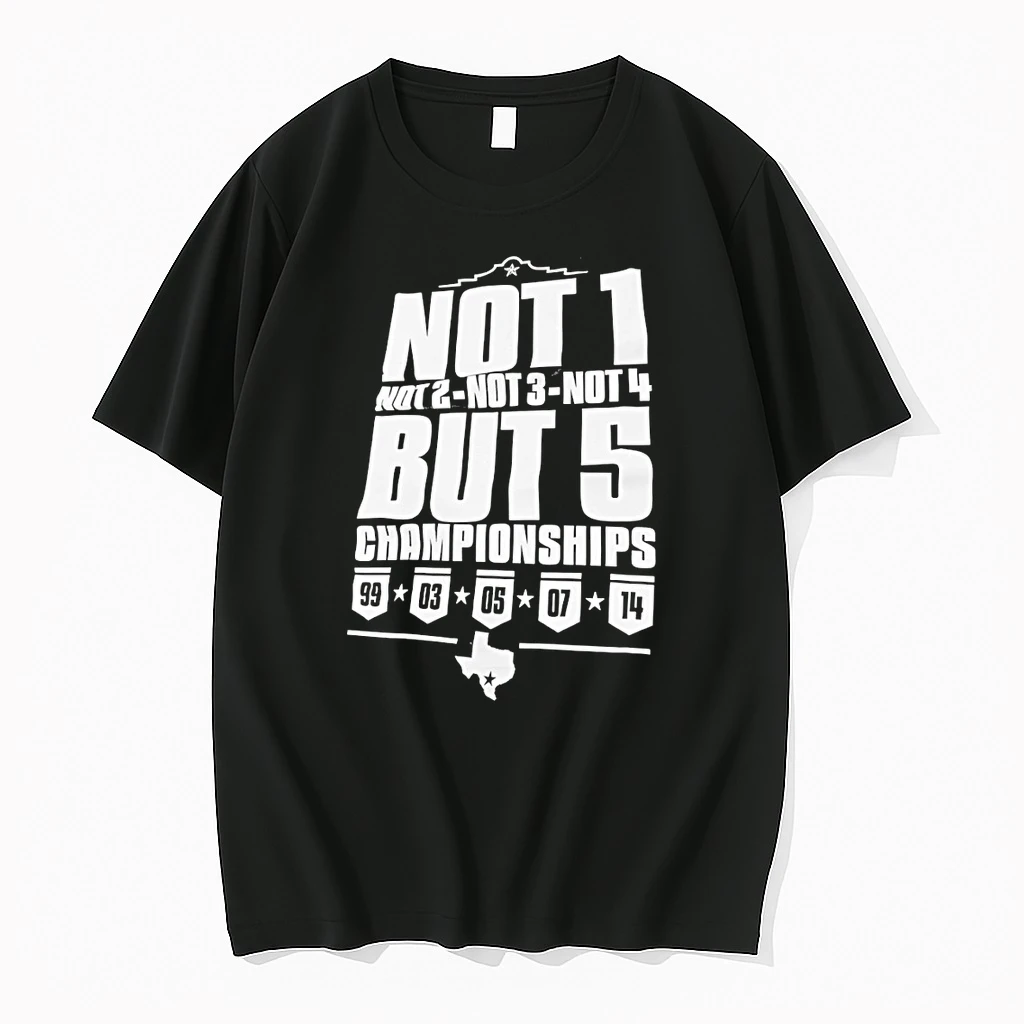 Classic San Antonio Spurs Basketball Not 1 Not 2 Not 3 Not 4 But 5 Championships Texas Map T Shirts