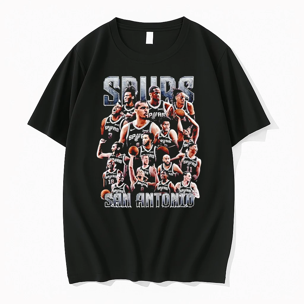 Classic San Antonio Spurs Basketball Team Player Collage 2026 T Shirts