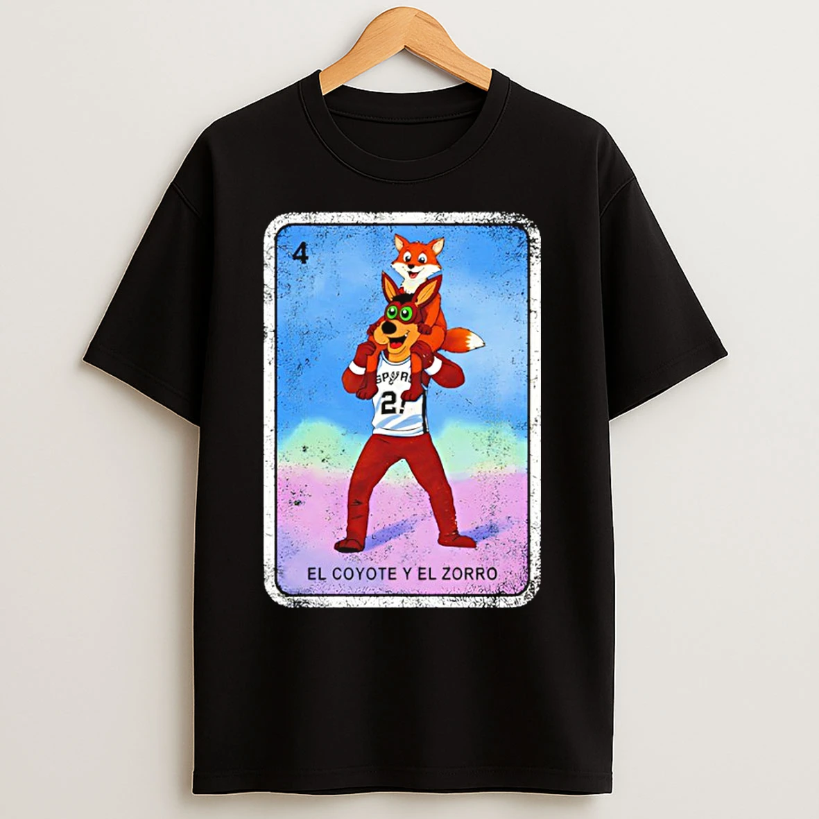 Classic San Antonio Spurs El Coyote Y El Zorro Card T Shirts
