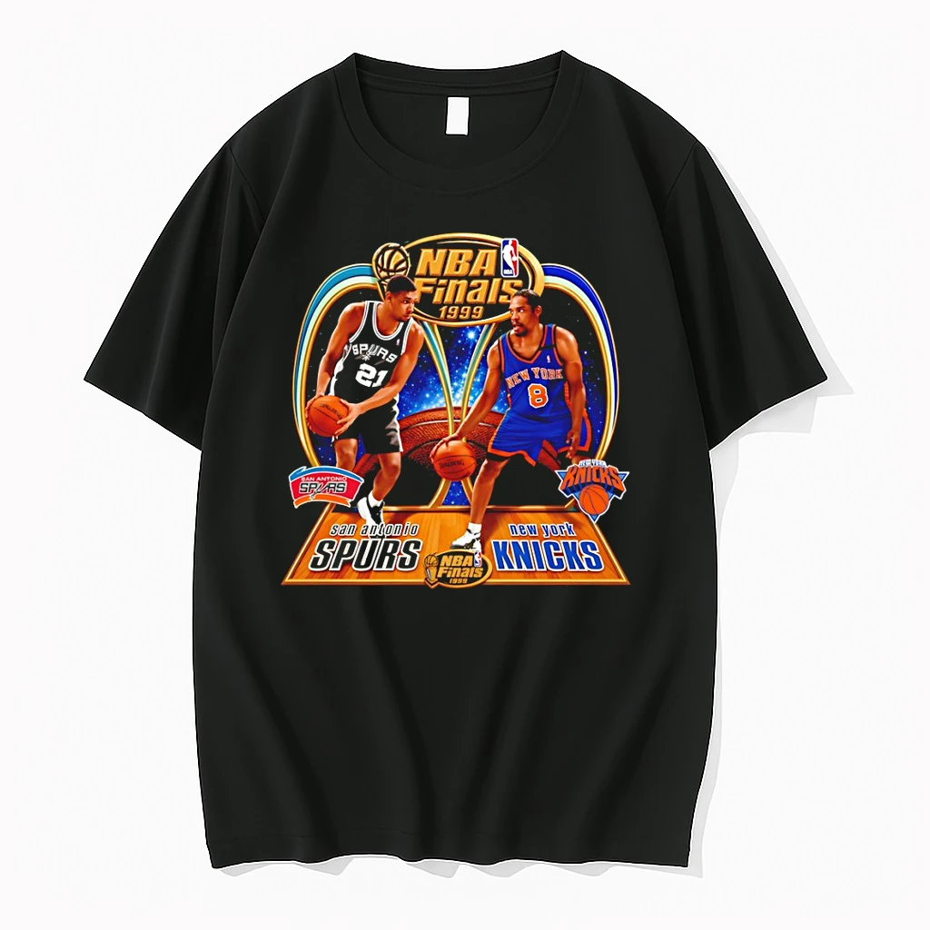 Classic Tim Duncan San Antonio Spurs Vs Latrell Sprewell New York Knicks Basketball 1999 Nba Finals T Shirts