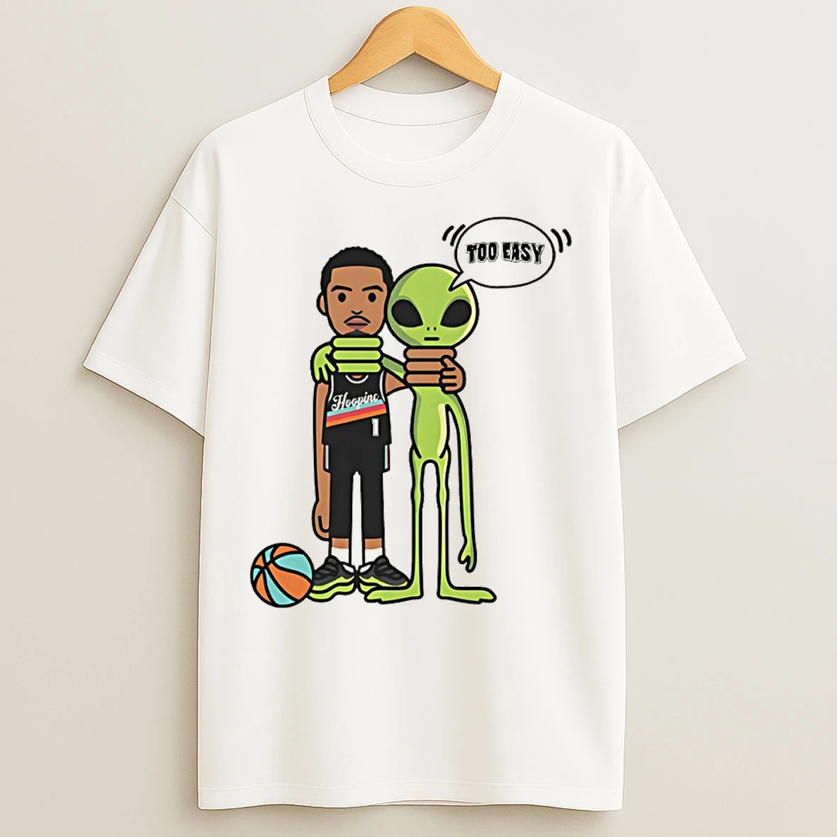 Classic Too Easy Victor Wembanyama Vs The Alien Shoulder Each Other San Antonio Spurs Nba 2026 Basketball T Shirts