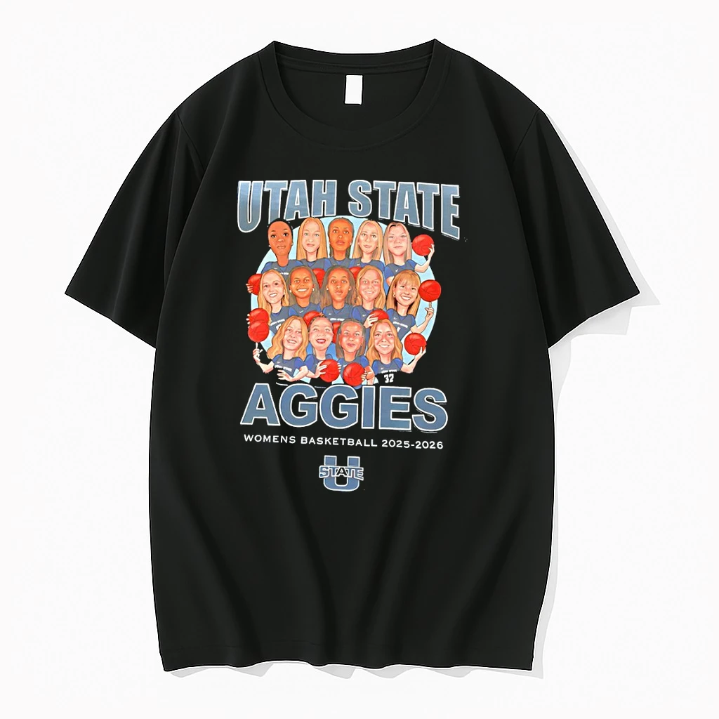Classic Utah State Aggies Womens Basketball 2025 2026 Cartoon Illustration T Shirts