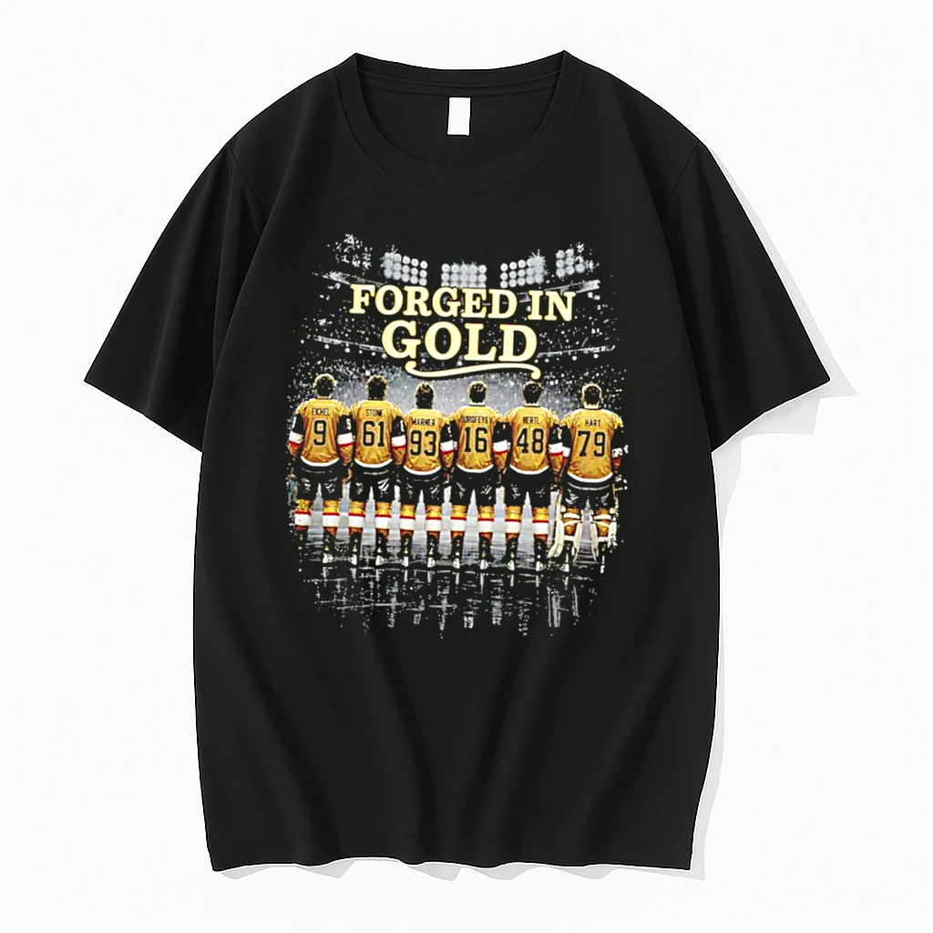 Classic Vegas Hockey 2026 Playoffs Forged In Gold Tee T Shirts