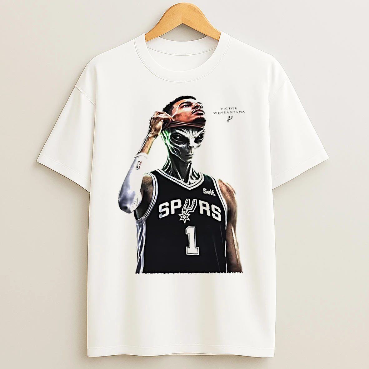 Classic Victor Wembanyama 1 Spurs Mvp Alien Mask T Shirts