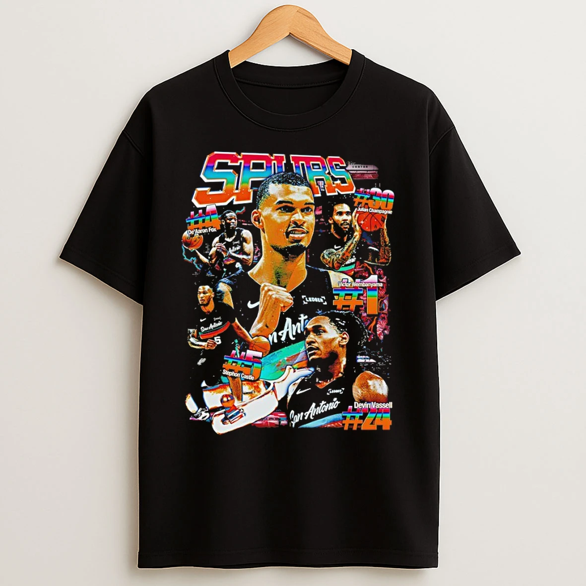 Classic Victor Wembanyama Julian Champagnie Devin Vassell San Antonio Spurs Basketball Fiesta Graphic T Shirts