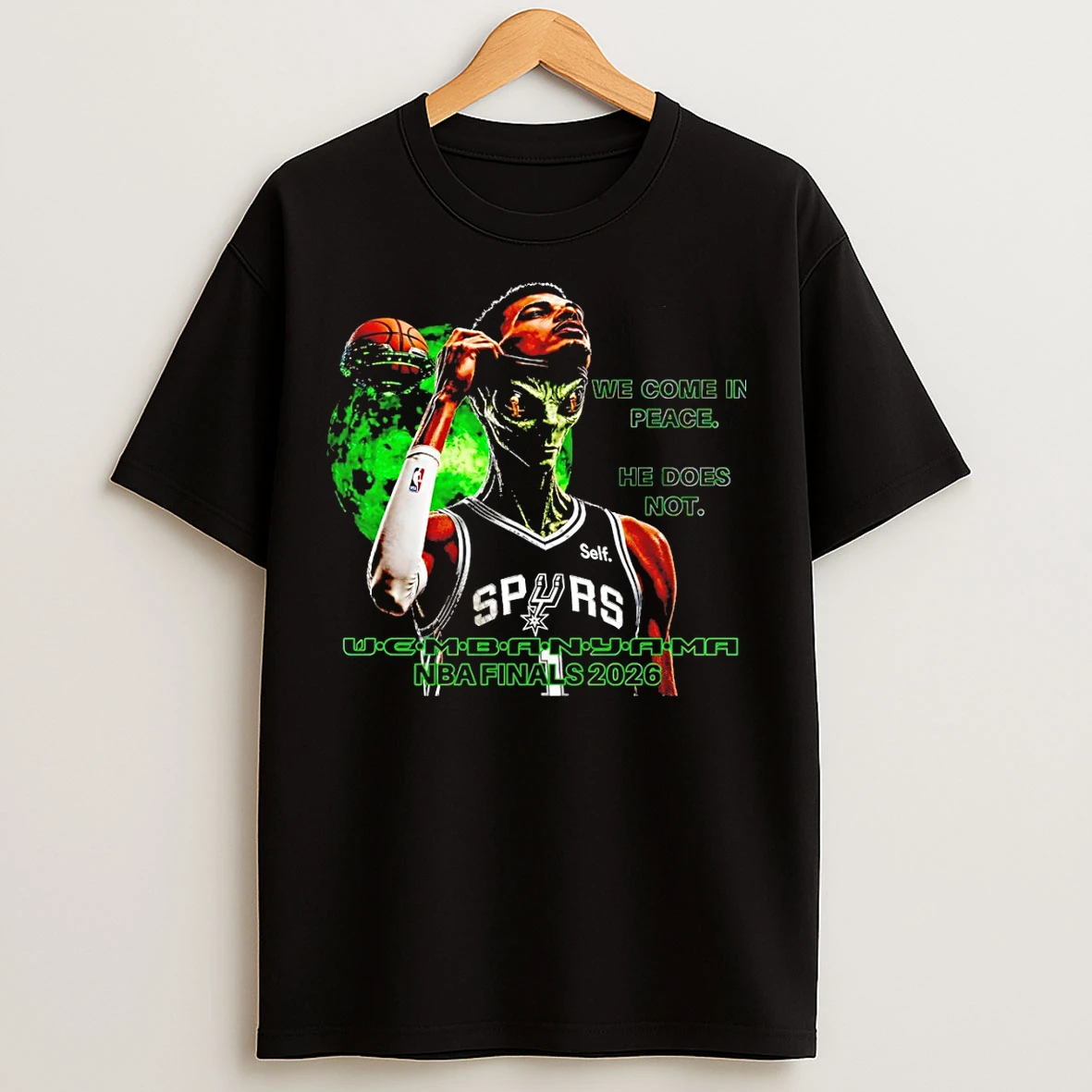 Classic Victor Wembanyama San Antonio Spurs Basketball Alien We Come In Peace He Does Not T Shirts