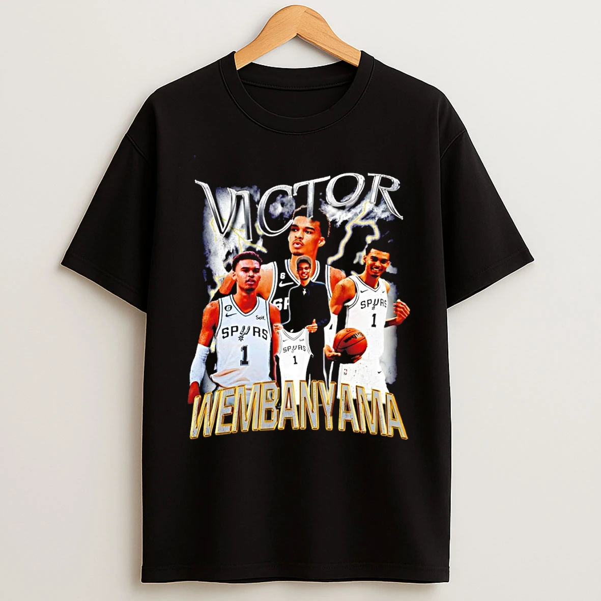 Classic Victor Wembanyama San Antonio Spurs Basketball Nba 90s Vintage Style T Shirts
