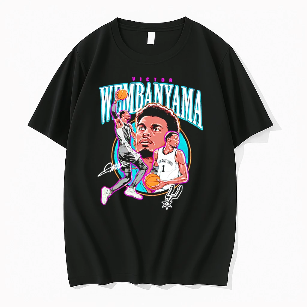 Classic Victor Wembanyama San Antonio Spurs Circle Player Signature Tee T Shirts