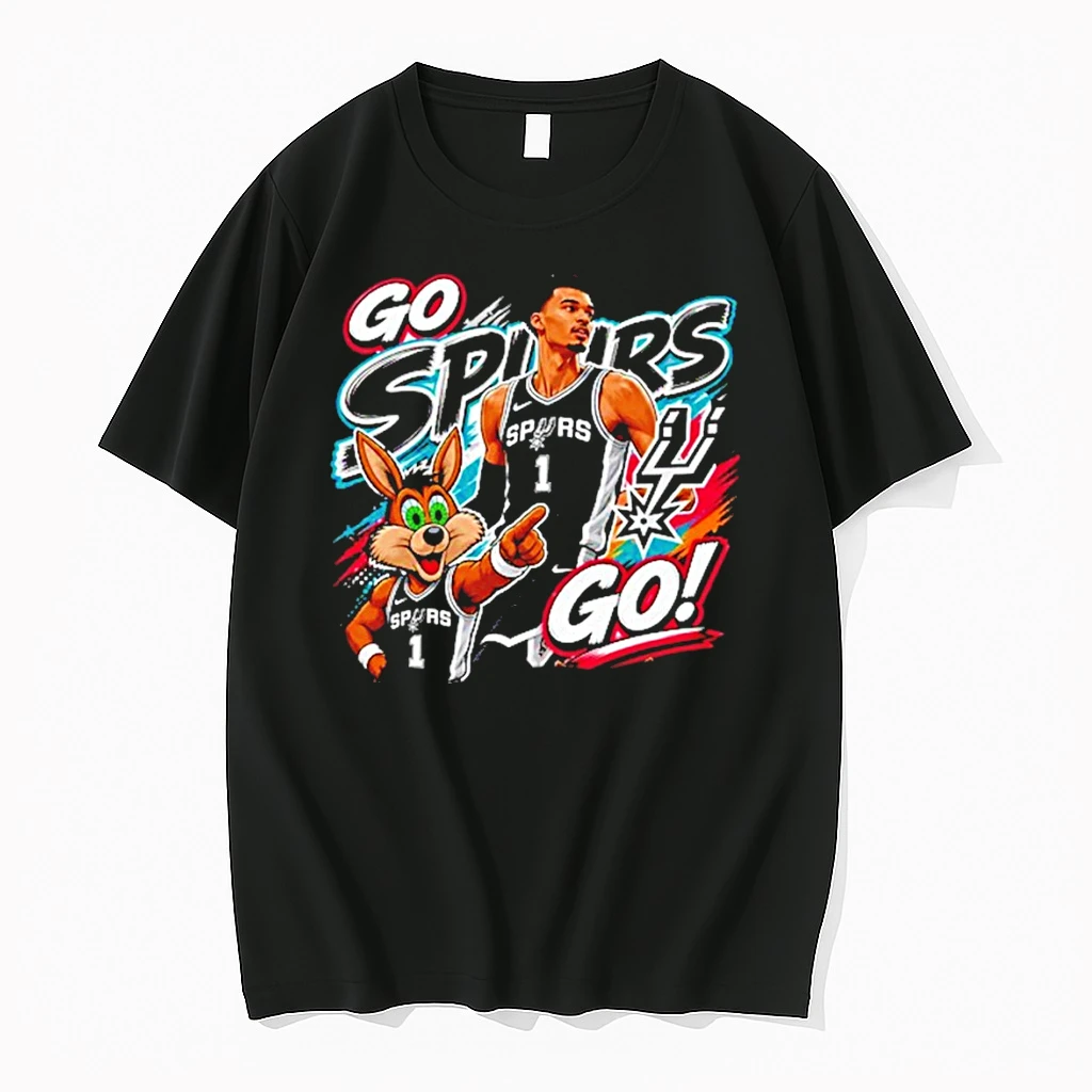 Classic Victor Wembanyama San Antonio Spurs Mascot Go Spurs Go Basketball Team T Shirts
