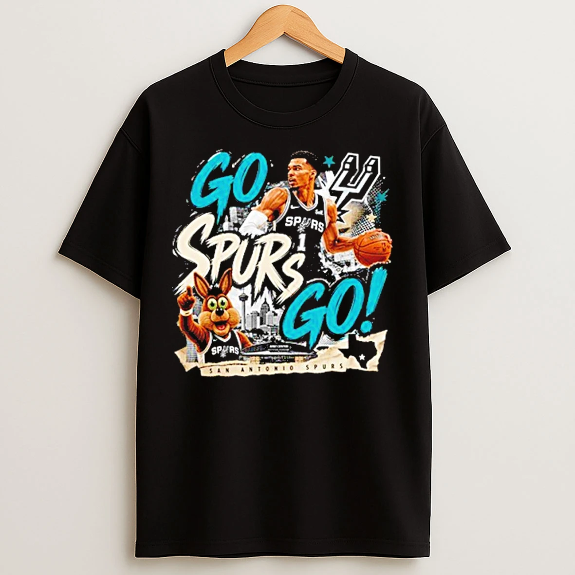 Classic Victor Wembanyama Basketball Player San Antonio Spurs Mascot Go Spurs Go T Shirts