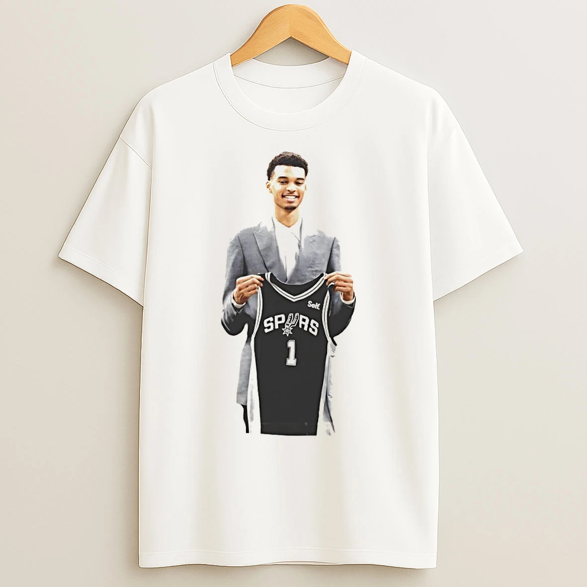 Classic Victor Wembanyama Is Holding 1 Jersey For The San Antonio Spurs Basketball Nba 2026 T Shirts